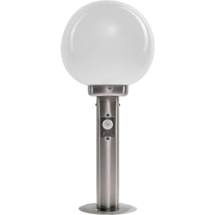 Lindby Edelstahl Sockelleuchte mit Bewegungsmelder, 45 cm, IP44, witterungsbeständig, E27 Fassung für LED Leuchtmittel – Bild 1