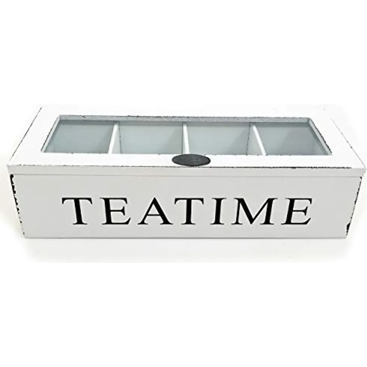 BOLTZE GRUPPE GmbH Dekokiste Teebox Teeaufbewahrung f. Teebeutel Tee-Holzbox Landhausstil Shabby Lo