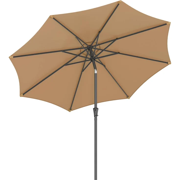 SONGMICS Sonnenschirm 300 cm, UPF 50+, Strandschirm, beidseitig um 30° knickbar, Sonnenschutz, mit Kurbel zum Öffnen/Schließen, für Terrasse, Balkon, Pool, ohne Ständer, taupe GPU30BRV1 – Bild 1