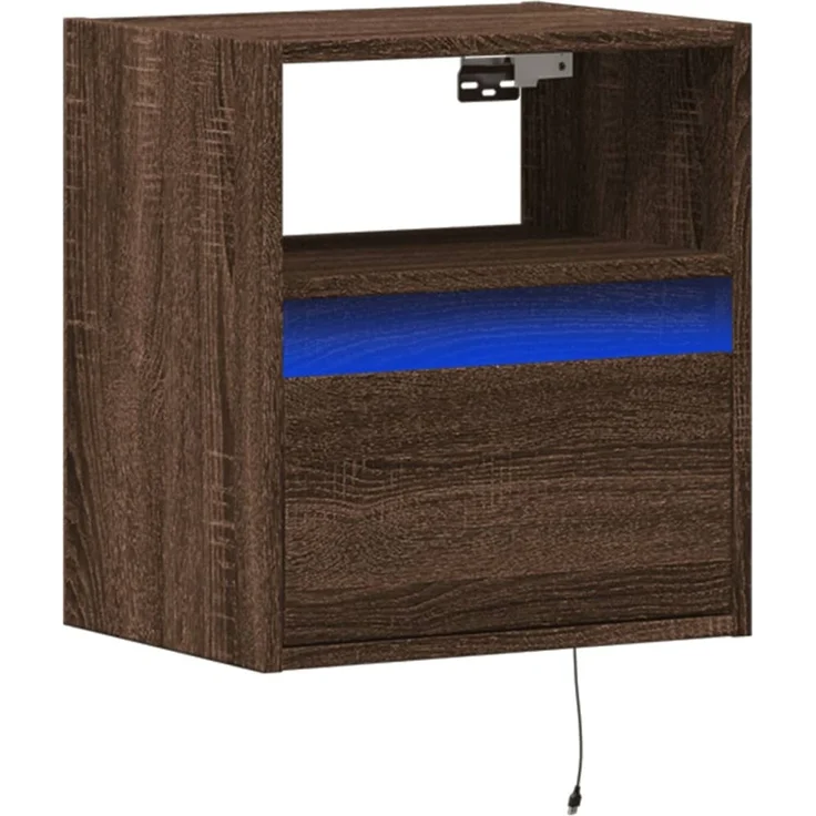 TV-Wandschrank, TV-Hängeboard Fernsehschrank mit LED-Beleuchtung Eichen-Optik 41x31x45 cm – Bild 3