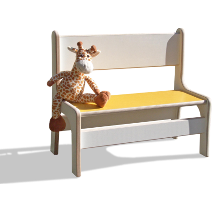 ELI Kinderbank - Weiß mit bunter Sitzfläche - Gelb