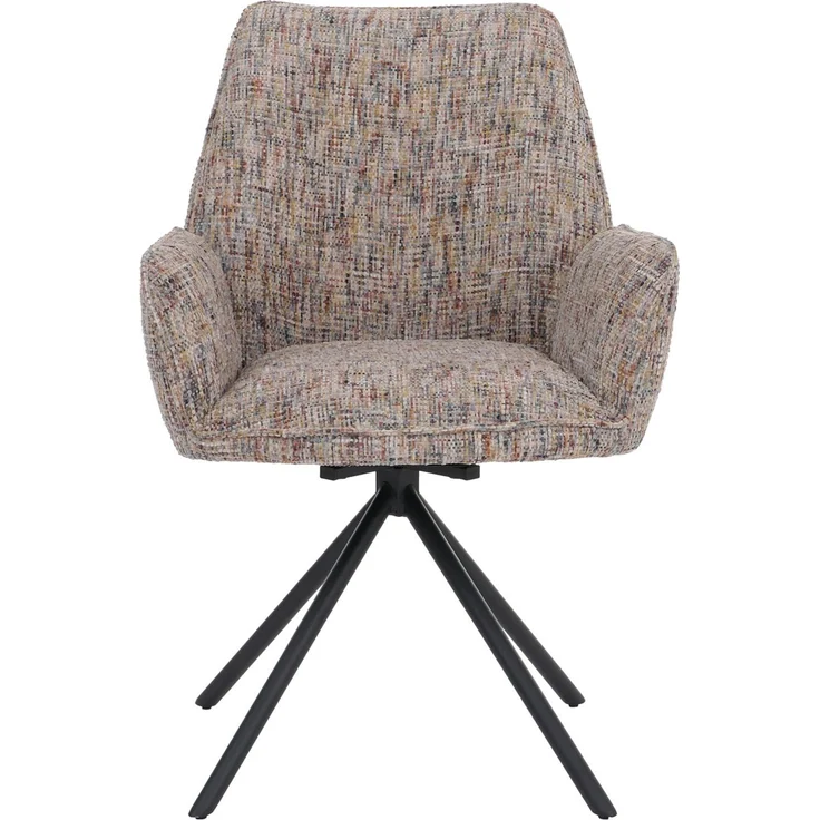 6er-Set Esszimmerstuhl HWC-G67, drehbar Auto-Position Metall Chenille (410g/m²) ~ Gestell schwarz, bunt – Bild 7