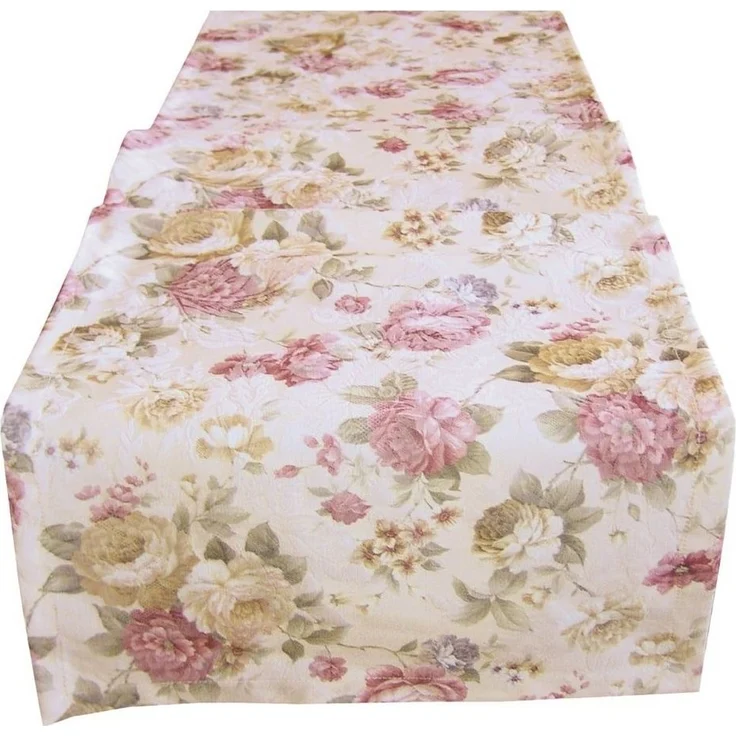matches21 HOME & HOBBY Tischdecke Tischläufer CHLOE Rosen Blüten Jacquard Polyester 40x150 cm (1-tlg), Pflegeleicht & waschbar bei 30 °C – Bild 1