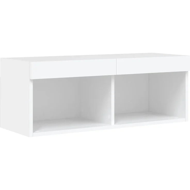 vidaXL 4-tlg. Wohnwand mit LED-Beleuchtung Weiß Holzwerkstoff 3216647 – Bild 10