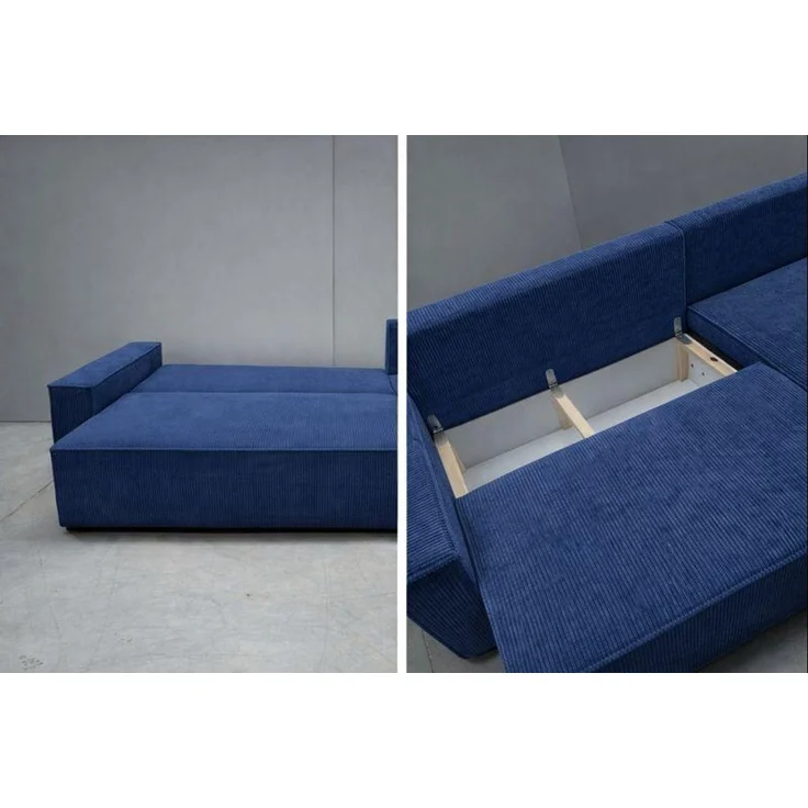 KRISAN MÖBEL Ecksofa EDEN in Blau 235 x 75 x 144 cm, modernes Ecksofa mit Schlaffunktion Links und Rechts montierbar – Bild 3