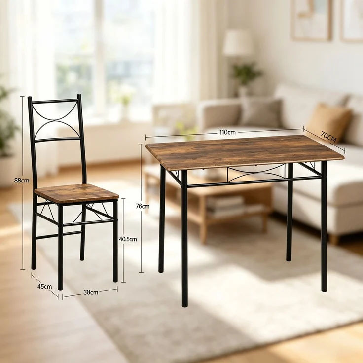 Moderne Essmöbel-Set,Modernes Design Esszimmer-Tisch und Essstühle,Balkon Essmöbel Set,Bistro Essmöbel Set(nur mit Esstisch und die Essstühle) – Bild 2