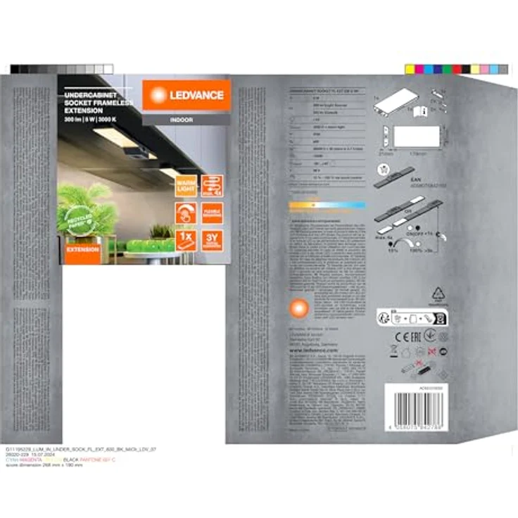 LEDVANCE Unterbauleuchte Flood 830 DIM Schwarz Verlängerung – Bild 10