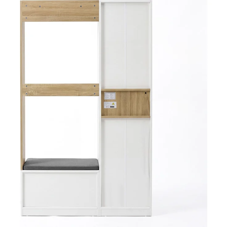 Garderoben-Set B 105 x T 35 x H 180 cm aus Spanplatte mit Sitzbank, Spiegel und LED-Beleuchtung – Bild 8