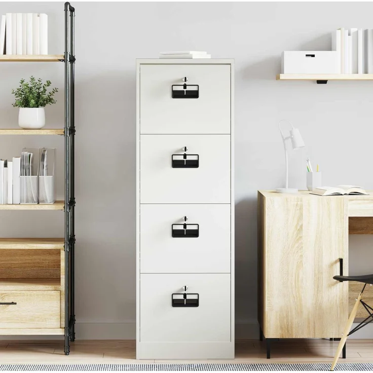 vidaXL Aktenschrank Senfgelb 45,5 x 42 x 139 cm Kaltgewalzter Stahl 891625 – Bild 4