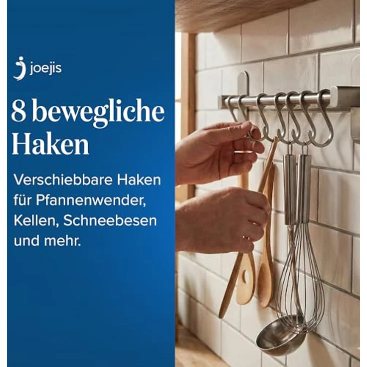 JOEJI’S KITCHEN Hakenleiste Hakenleiste Küchenstange - Starker Selbstklebend 3M Ohne Bohren – Bild 6