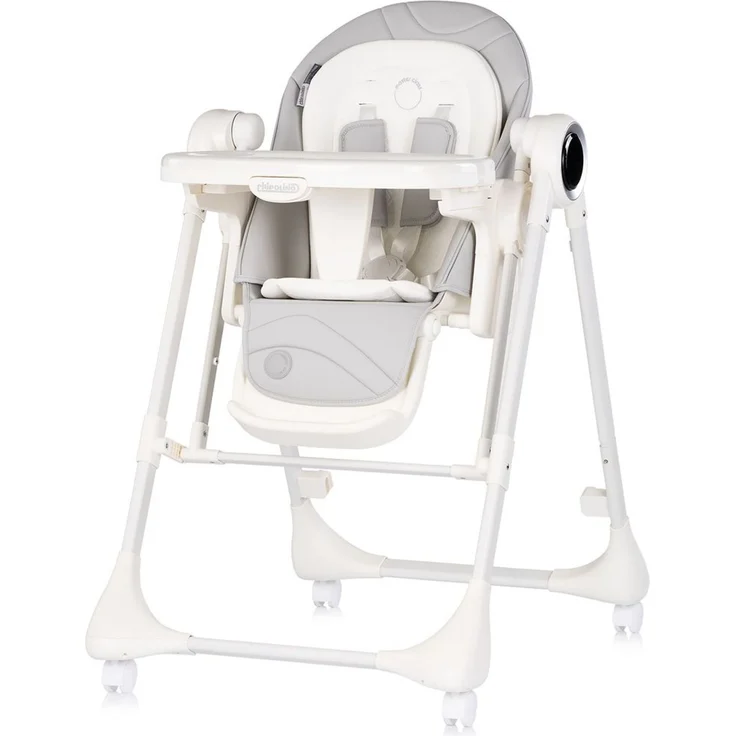 Chipolino Hochstuhl Master Class 2 in 1 elektrisch Babyschaukel Fernbedienung hellgrau – Bild 1