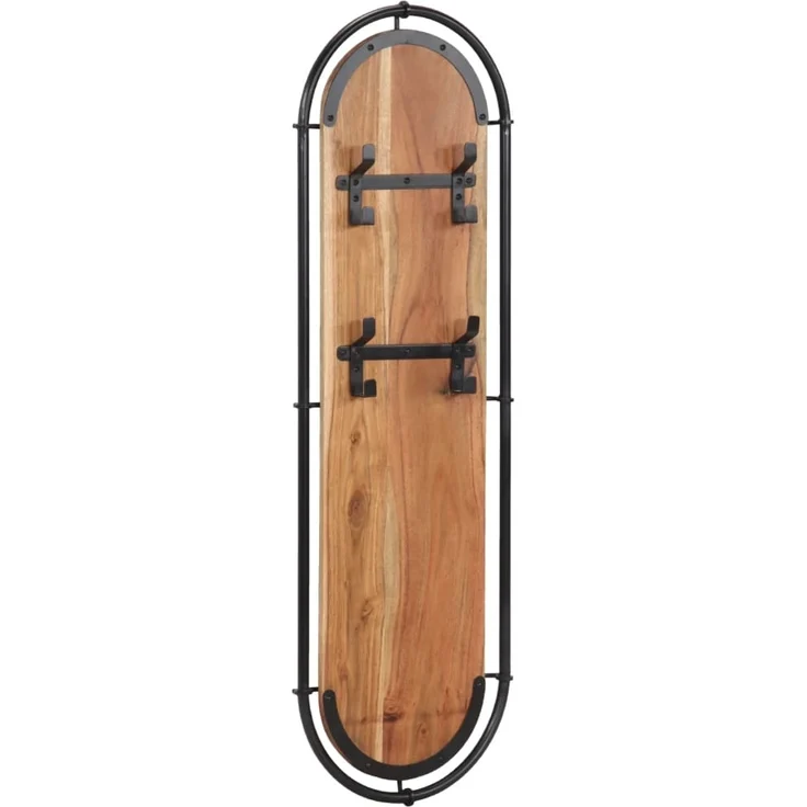 vidaXL Wandgarderoben mit 4 Haken 2 Stk. Massivholz Akazie 4013504 – Bild 3