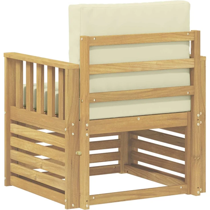 vidaXL 2 Stück Outdoor-Sofagarnitur Polyester Weiß und Creme 3439087 – Bild 5