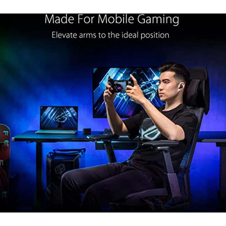 ASUS ROG Destrier Gaming Chair Büro Stuhl - Schwarz - Mesh - Bis zu 150 kg – Bild 7