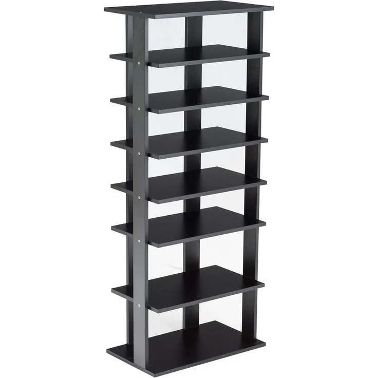 COSTWAY 7-St?ckiges Schuhregal, Moderne Schuhablage mit unterschiedlichen Regalh?hen & Stabiler quadratischer Basis, Platzsparender Schuhst?nder aus Holz für Eingang Flur Wohnzimmer – Bild 5