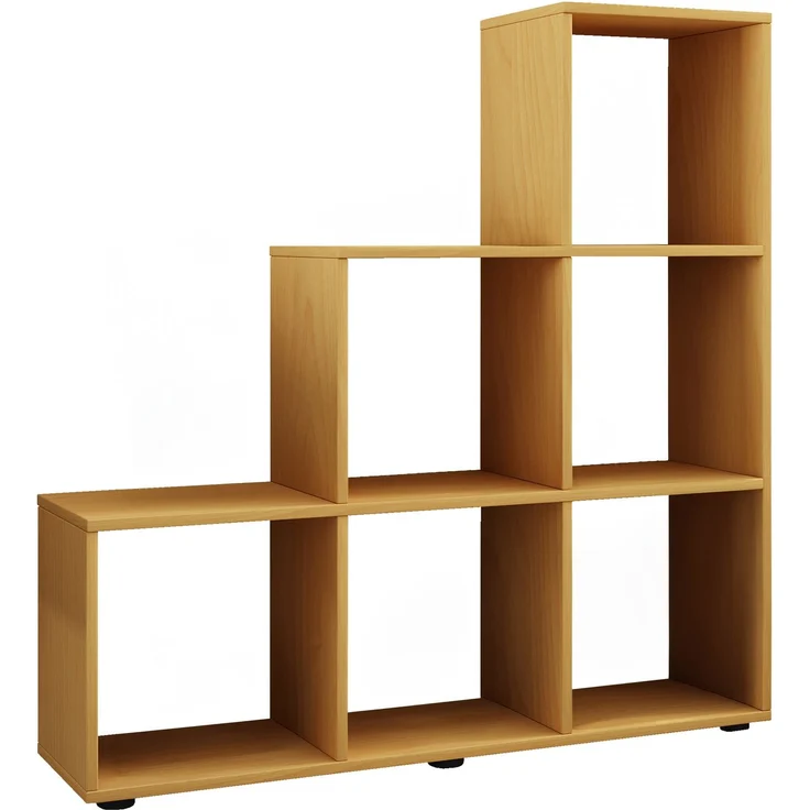 VCM 'Nitas' Treppenregal, buche, für 6 Stoffboxen – Bild 2