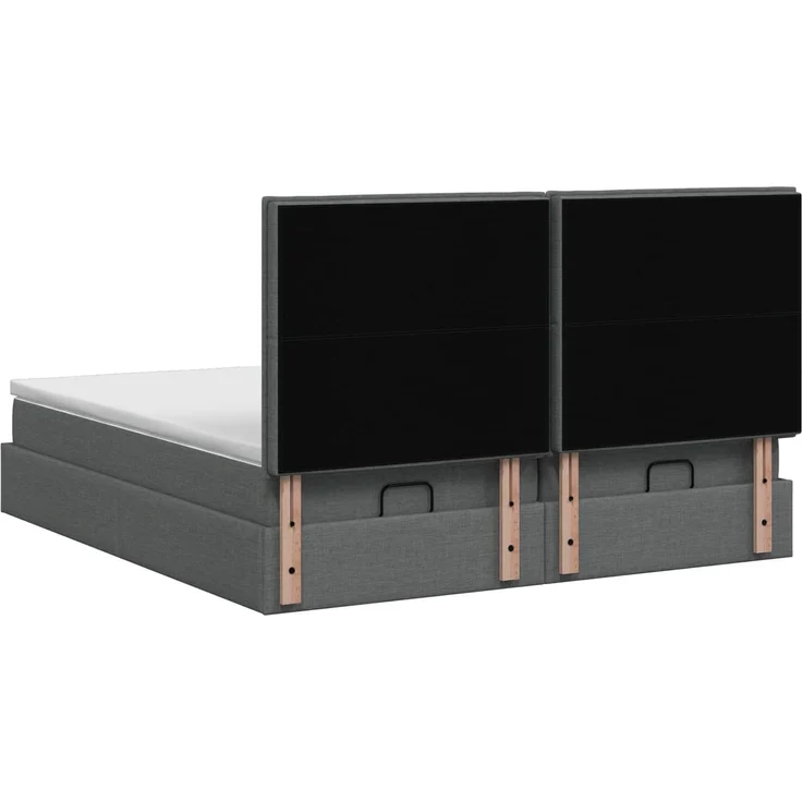 vidaXL Ottoman-Bett mit Matratze und LED Dunkelgrau 180 x 200 cm Stoff 3458417 – Bild 10