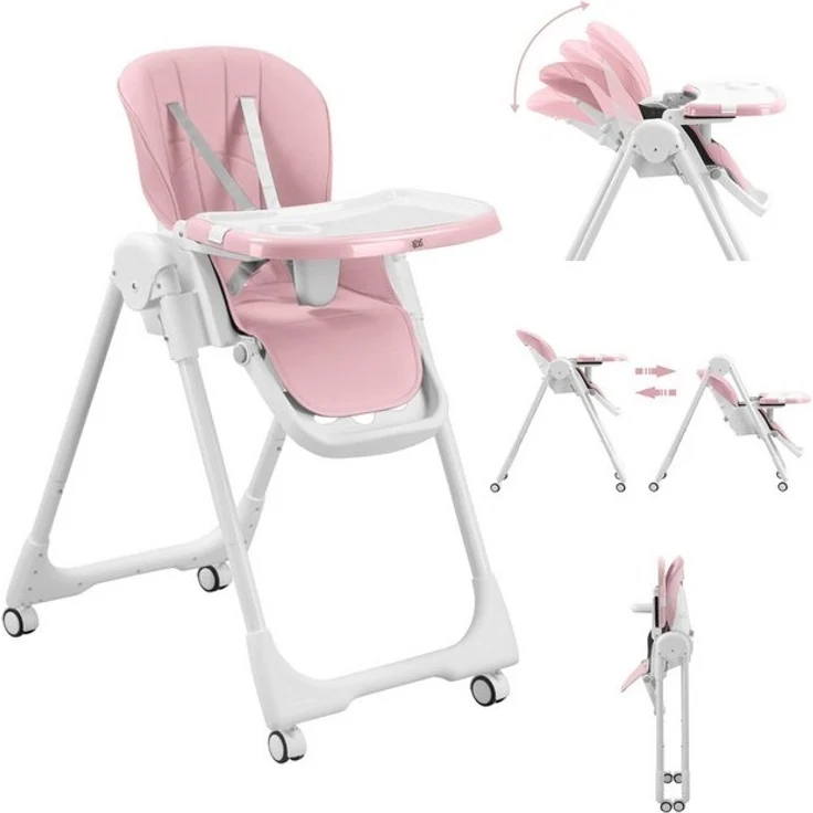 Baby Vivo Hochstuhl Design Kinderhochstuhl aus Kunststoff - Tippy in Bubblegum – Bild 4