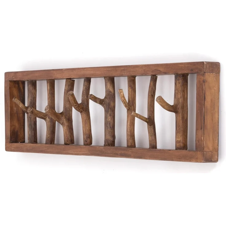 DESIGN DELIGHTS Wandgarderobe WANDGARDEROBE AST-HAKEN, 82x22cm, Altholz, Shabby Chic Kleiderhaken – Bild 1