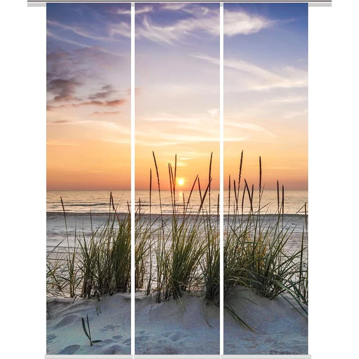 HOME WOHNIDEEN Schiebegardine EVENING (3 St), Klettband, blickdicht, HxB: 245x60, inkl. Befestigungszubehör – Bild 2