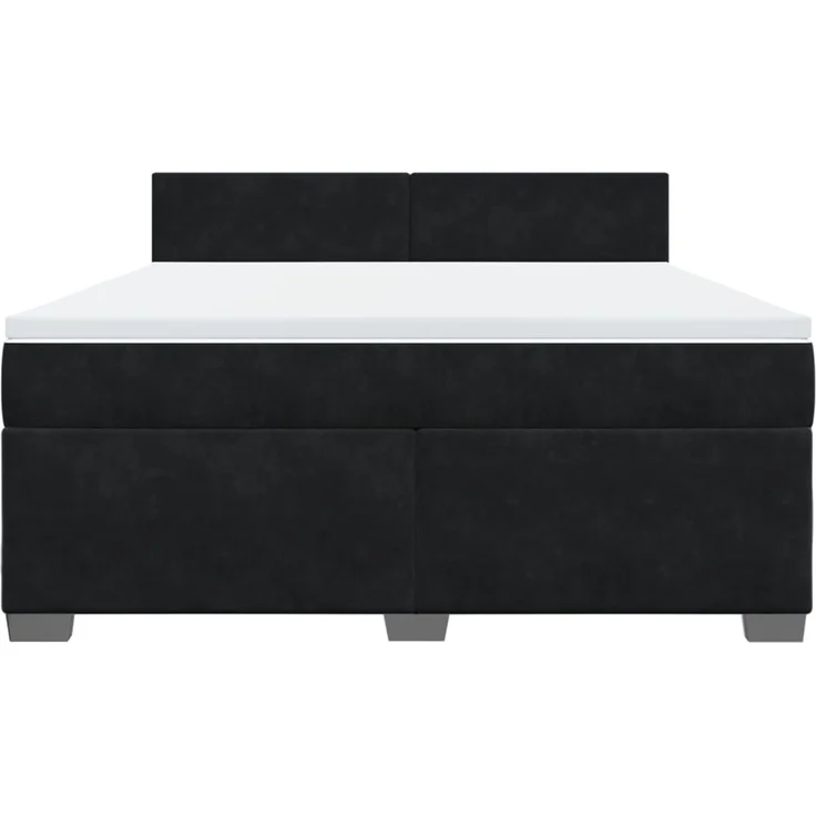 vidaXL Boxspringbett mit Matratze Schwarz 180x200 cm Samt 3288674 – Bild 6