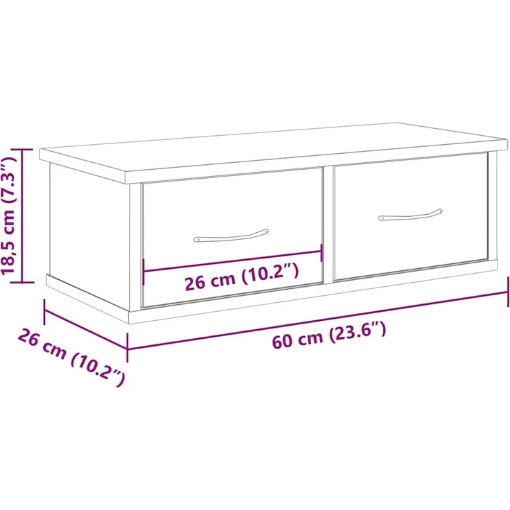 vidaXL Wandschrank Artisan-Eiche 60x26x18,5 cm Holzwerkstoff 855859 – Bild 9