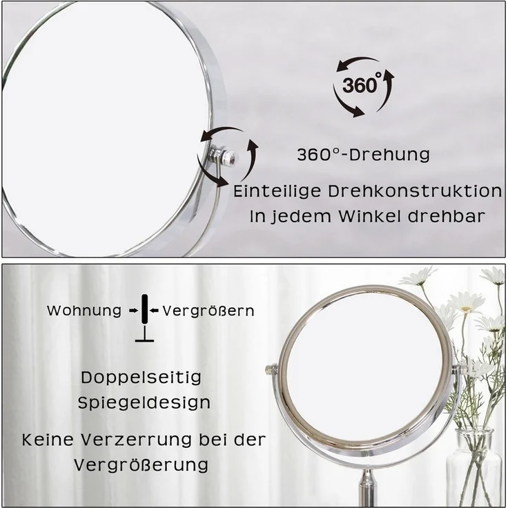 Kosmetikspiegel Vergrößerung Spiegel Schminkspiegel Rasierspiegel 10Fach Stand – Bild 2