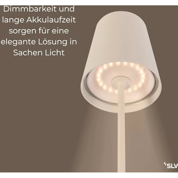 SLV VINOLINA TWO, Tischleuchte, Akku, IP65, 2200/2700/3000K, TOUCH, beige - Ambiente- Tisch- und Standleuchten – Bild 5