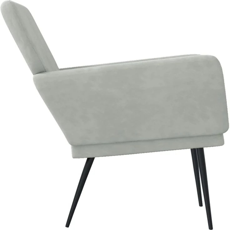 Sessel wohnzimmer, Relaxsessel Hellgrau 62x79x79 cm Samt – Bild 4