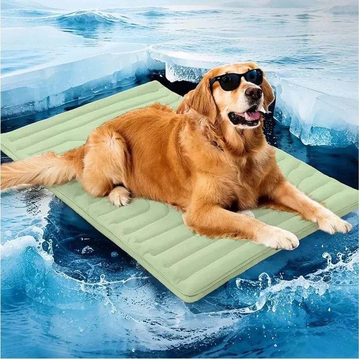 Ledander Hundematte Sommer Kühlkissen Kühlmatte für Hunde Selbst Kühlende Hundematte, für Kiste, Boden, Autositz, Außen- und Innenbereich, 58x91 cm – Bild 2