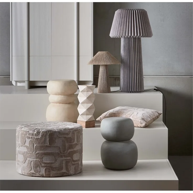 Hocker Yago aus Stoff, Ø 60 cm