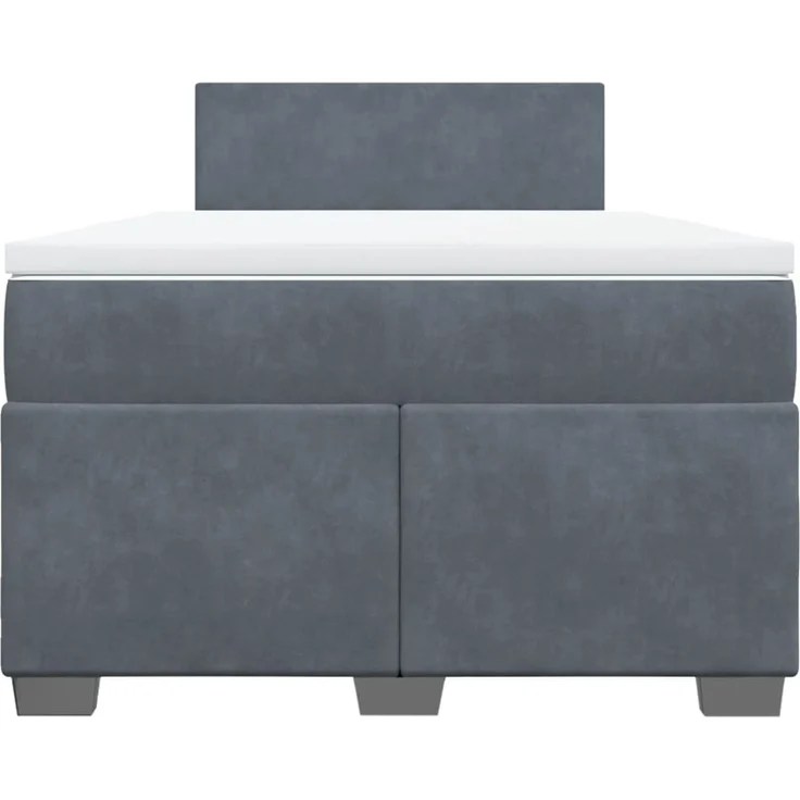 vidaXL Boxspringbett mit Matratze Dunkelgrau 120x200 cm Samt 3288577 – Bild 6