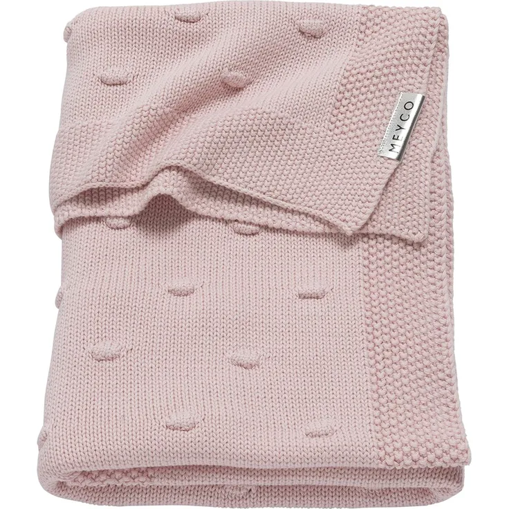Meyco Babydecke rosa, gestrickt mit Knoten 75x100 cm