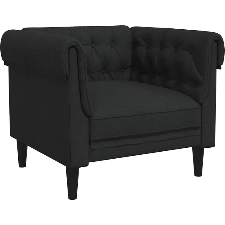 vidaXL Chesterfield-Sessel Schwarz Stoff 372540 – Bild 2