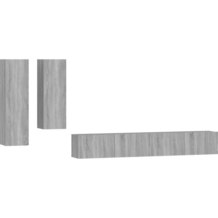 vidaXL 4-tlg. TV-Schrank-Set Grau Sonoma Holzwerkstoff 3114636