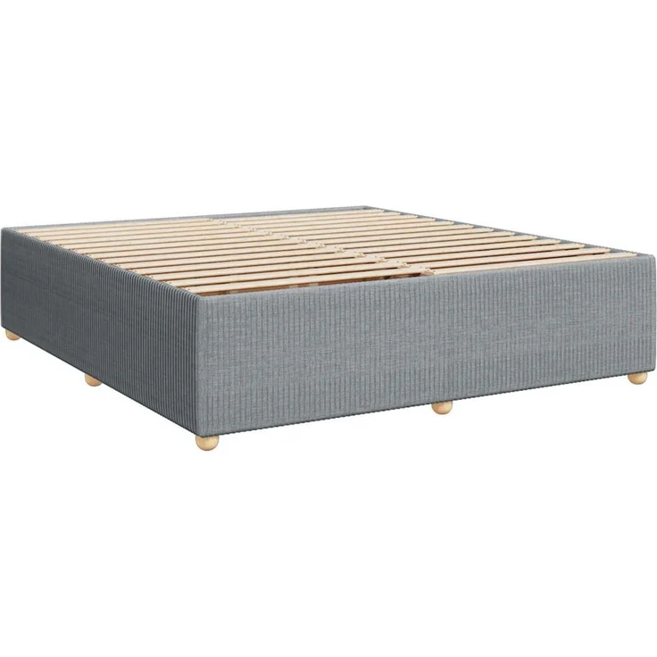 vidaXL Boxspringbett mit Matratze Hellgrau 200x200 cm Stoff 3289870 – Bild 9