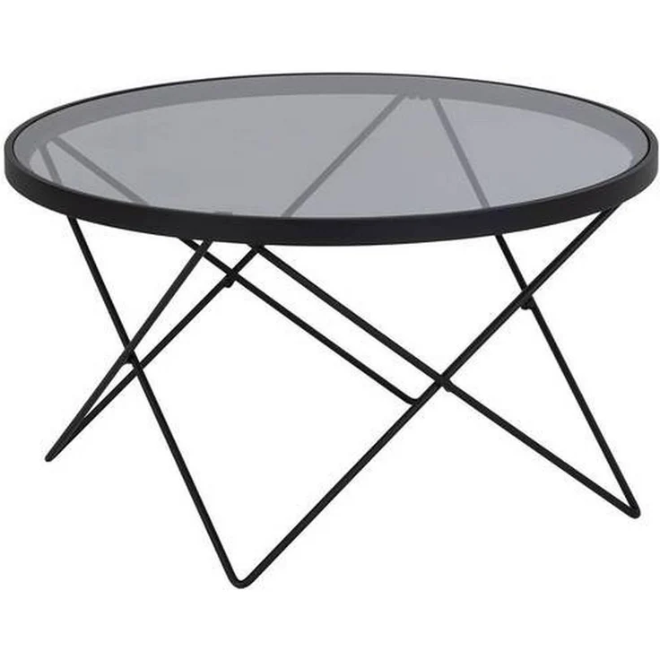 Livetastic Couchtisch, Rund, Grau, Glas für das Wohnzimmer