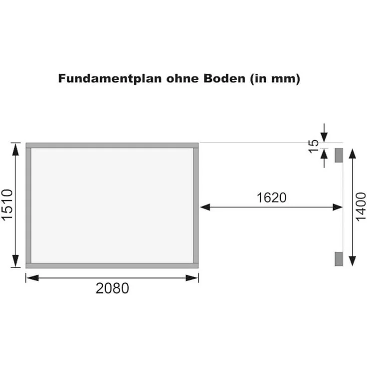Karibu Holz Gartenhaus Set "Merseburg 3", naturbelassen, 2,1x1,5 m (B x T),mit Anbaudach – Bild 3