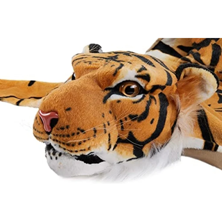 BRUBAKER Fellteppich Tigerfell Bettvorleger, Motivform, Höhe: 260 mm, flauschiger Kaminvorleger Teppich, Tiger Kuscheldecke 130x120 cm – Bild 6