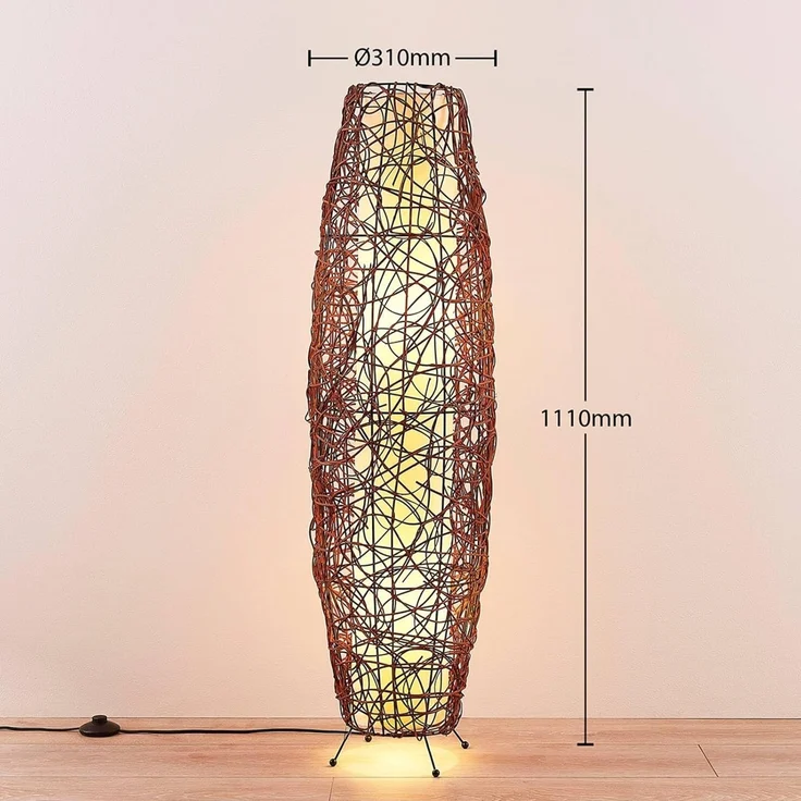 Lindby Stehlampe Nias, Holz Braun IP20, 2 x 10 W LED – Bild 4