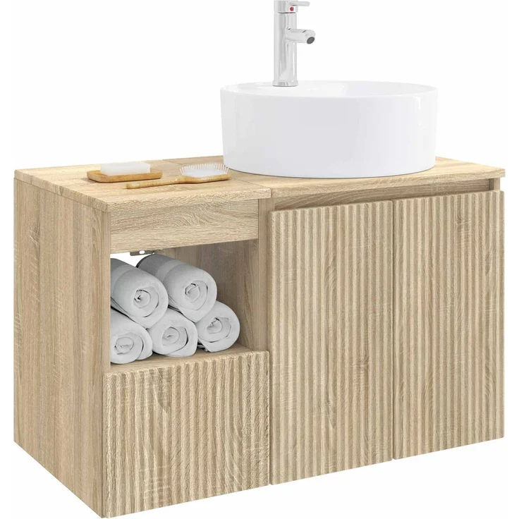 vidaXL Badezimmerschrank-Set 2 stk. Sonoma-Eiche 79,5 x 44,5 x 82 cm 3404076 – Bild 3