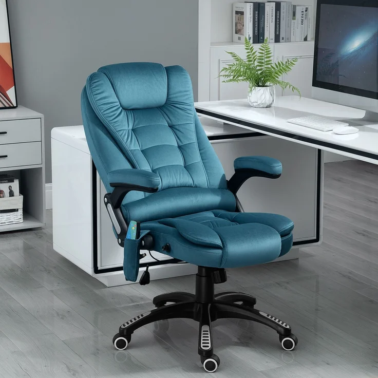 MELAYR, Massagesessel Chefsessel Gamingstuhl Massagebürostuhl Blau, 67 x 74 x 116 cm – Bild 3
