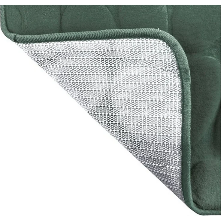 MSV Badematte KIESELSTEIN, rutschhemmende Beschichtung, für Fußbodenheizung geeignet, strapazierfähig, waschbar, schnelltrocknend, Microfaser, PVC, aus super-weicher Microfaser, in 2 Größen und vielen trendigen Farben erhältlich, 40 x 60 cm, dunkelgrün – Bild 2
