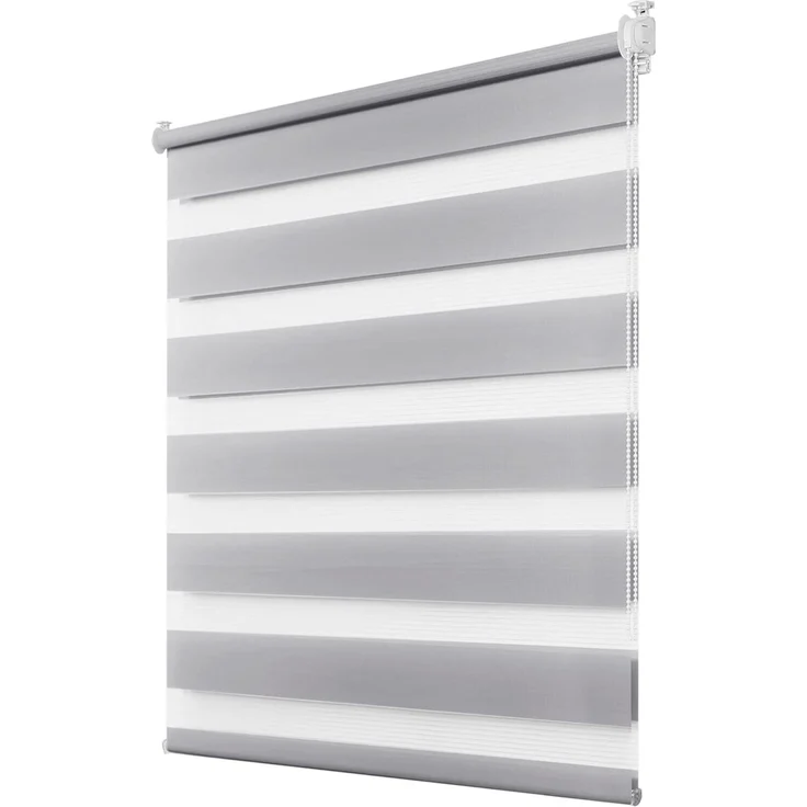 Deswell Doppelrollo Klemmfix ohne Bohren Grau B50 x H150 cm (Stoffbreite 46cm) Rollos für Fenster ohne Bohren für Fenster mit Lichtdurchlässig & Verdunkelnd/Höhe Stufenlos Verstellbar – Bild 1