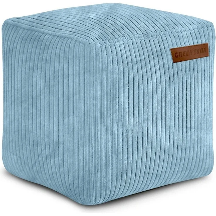 Green Bean Indoor Cord Sitzhocker Pouf Cube 40 x 40 x 40 cm mit EPS-Perlen Füllung - kuschelig weich waschbar - die ideale Ergänzung zum Sitzsack für Kinder & Erwachsene - Hellblau – Bild 1