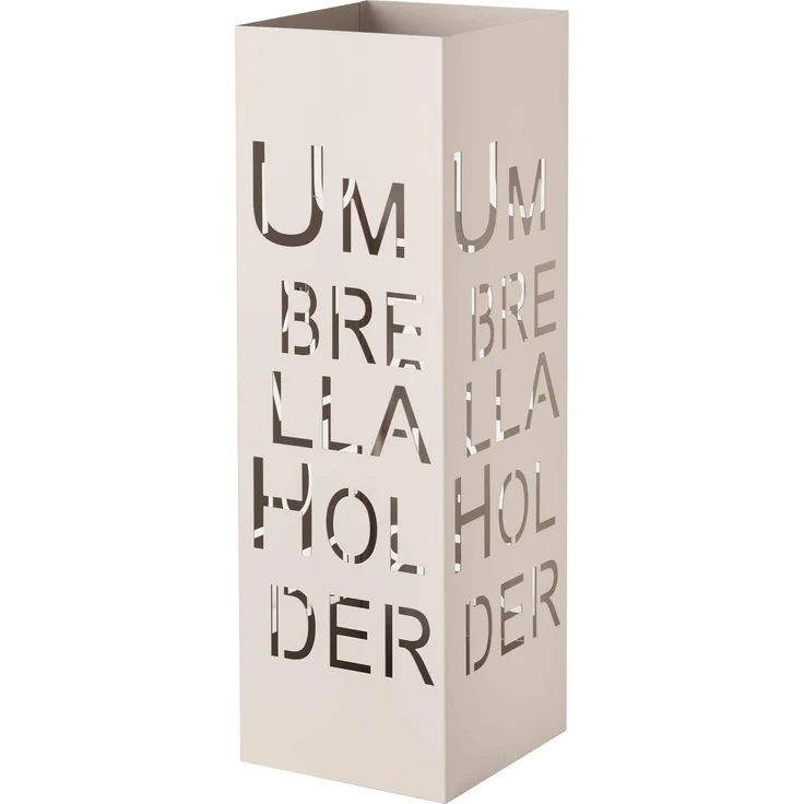 Baroni Home Schirmständer mit modernem Design aus Metall mit Umbrella Schnitzerei - taubengrauer Schirmständer mit Haken und abnehmbarem Auffangfach für Heim- und Bürodekoration 15,5 x 15 x 49 cm – Bild 1