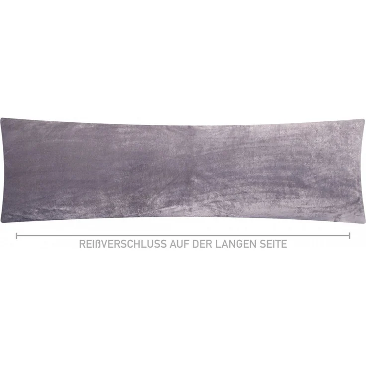 Heubergshop Seitenschläferkissenbezug, (2 Stück), 40x145cm, Fleece Winter flauschig weich warm Set Bezug (2x-Anthrazit) – Bild 2