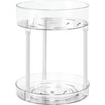 mDesign Regal Organizer Ablage Aufbewahrung drehbar 2 Etagen transparent / weiß