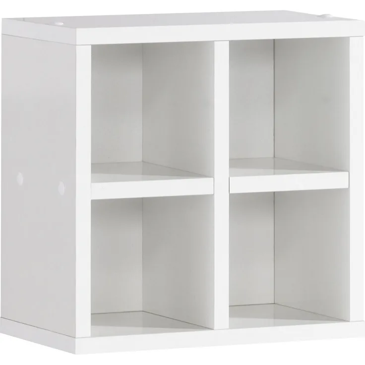SCHILDMEYER Korbregal Würfel Fächer Raumteiler Bücherregal PIsa 31 x 30,8 x 17,6 cm weiß