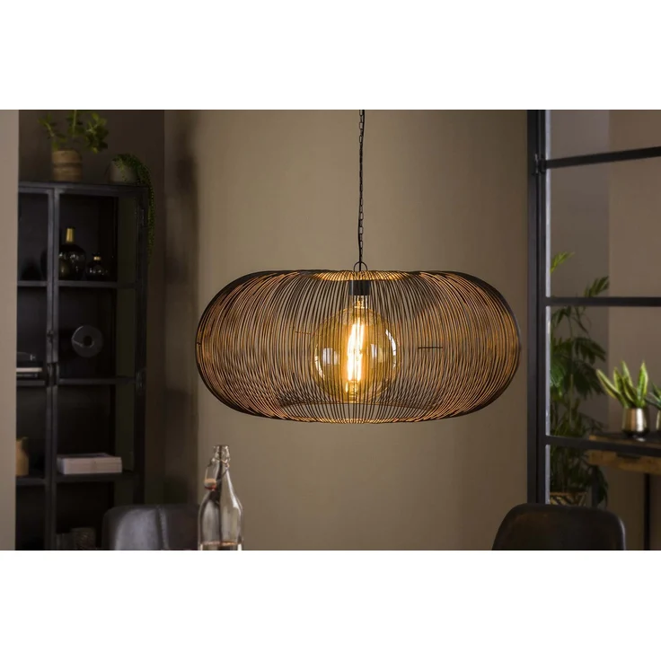 KAWOLA Hängeleuchte CATAVI Hängelampe 1-flammig Metall schwarz 150 x 70 x 70 cm – Bild 1